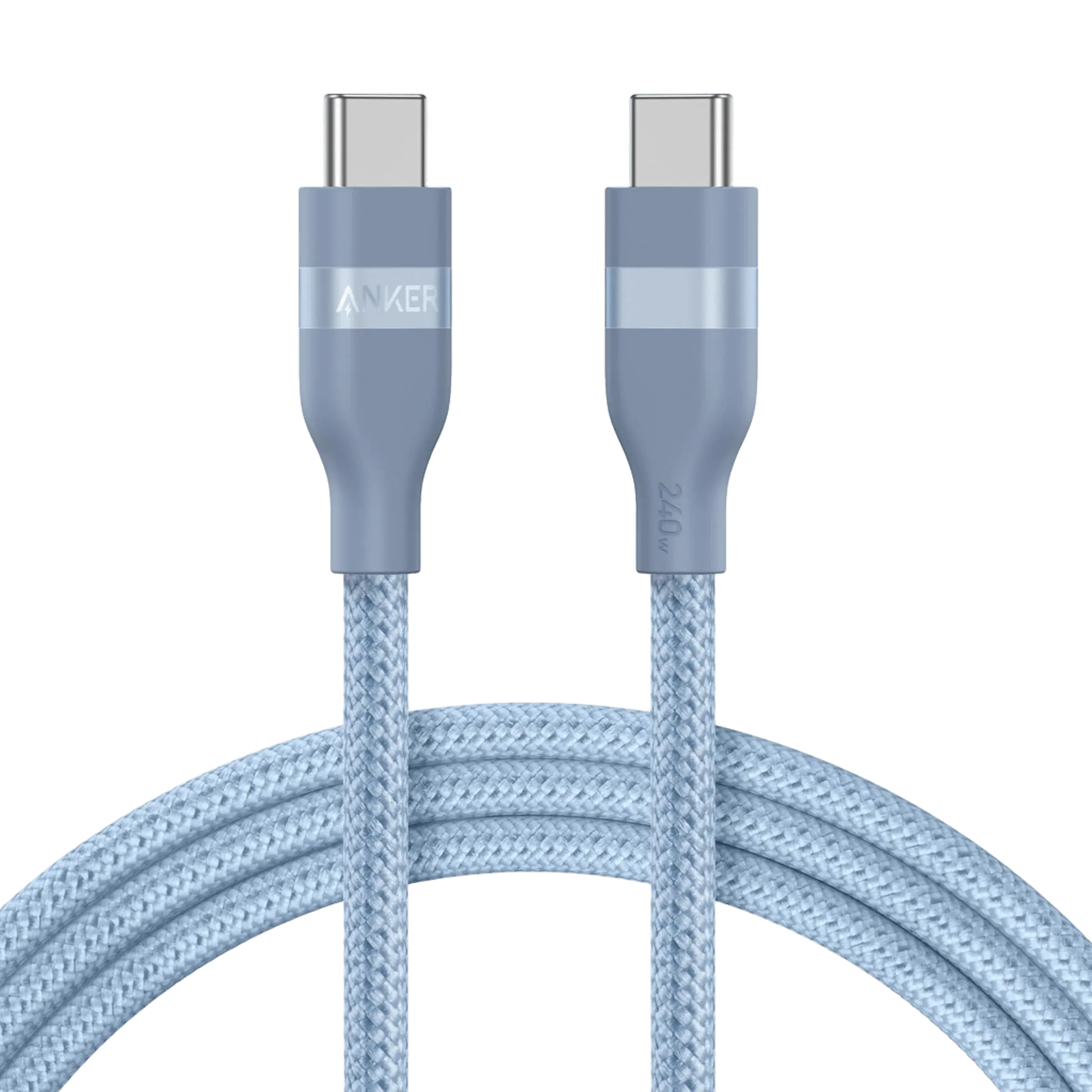 Câble Anker USB-C Tressé Écologique – Charge Rapide & Haute Compatibilité Bleu Connecto.ma